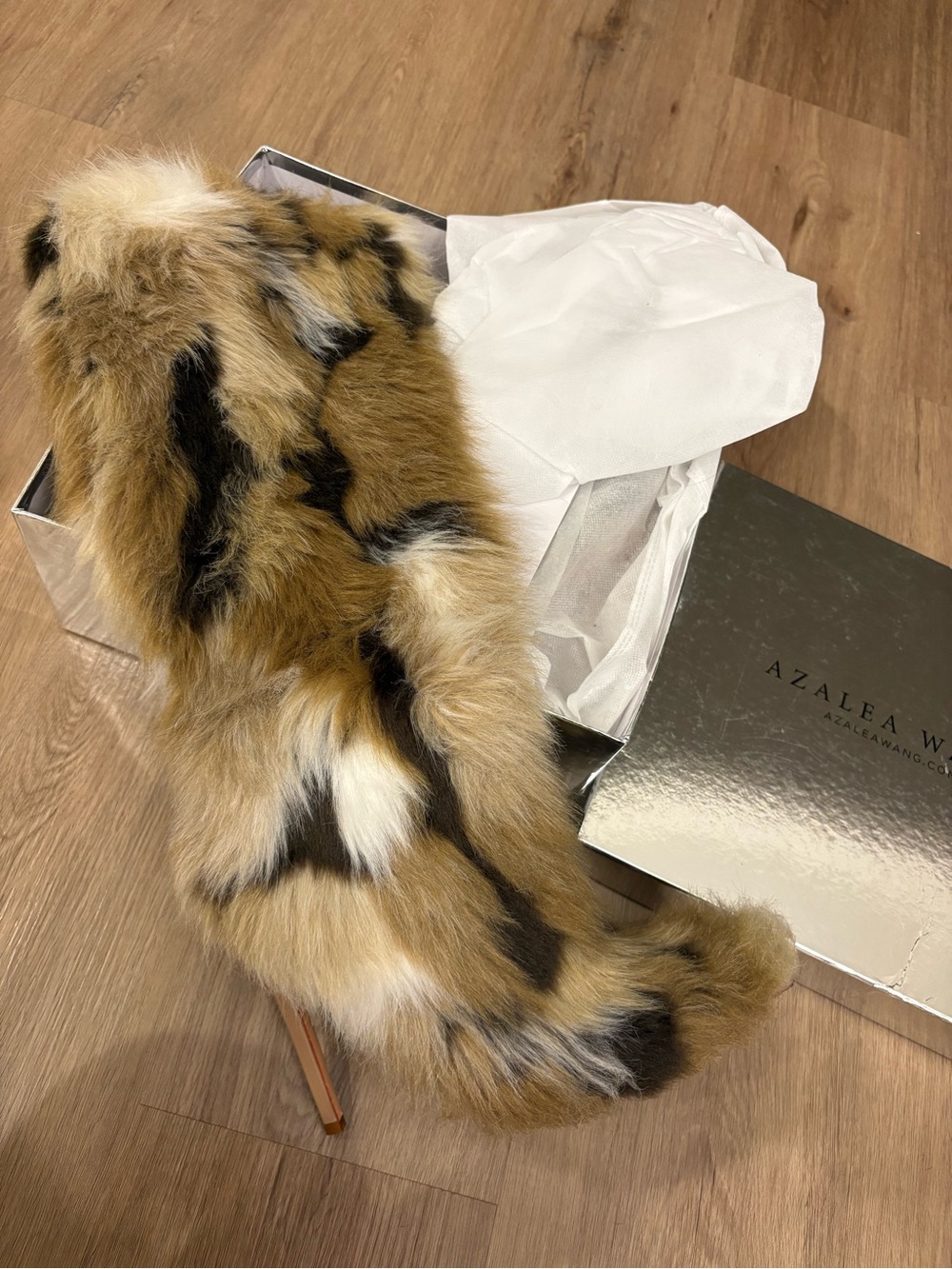 Azalea Wang Faux Fur Throw - Brown Multitone Accent